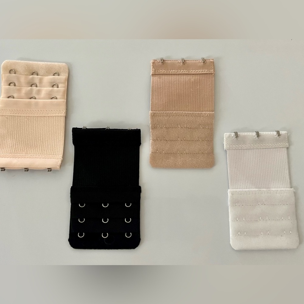 4-pack Multi-neutral-color 3hook&rows Bra band Extenders